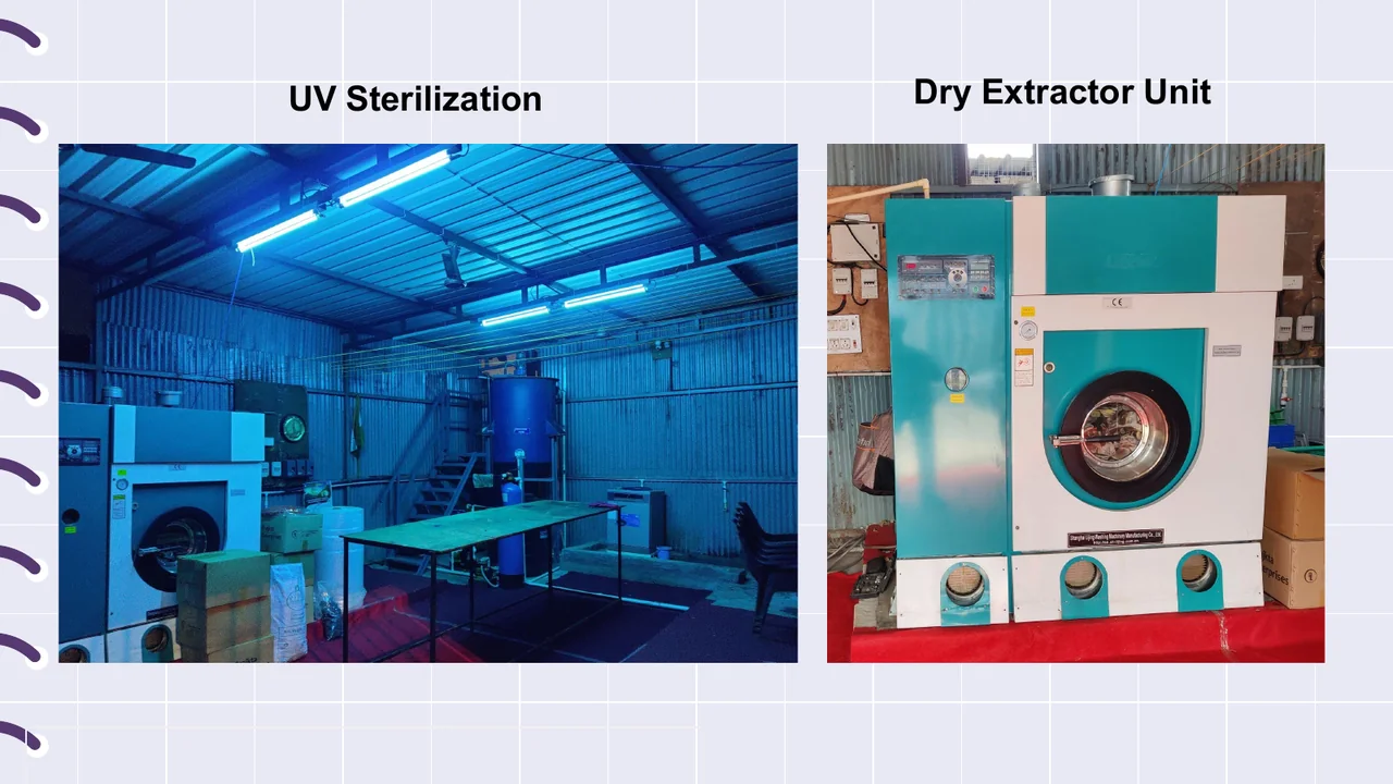 Dry extractor unit and UV sterilization facility
